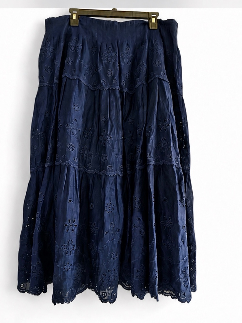 Polo Ralph Lauren Eyelet-Embroidered Tiered Linen Skirt